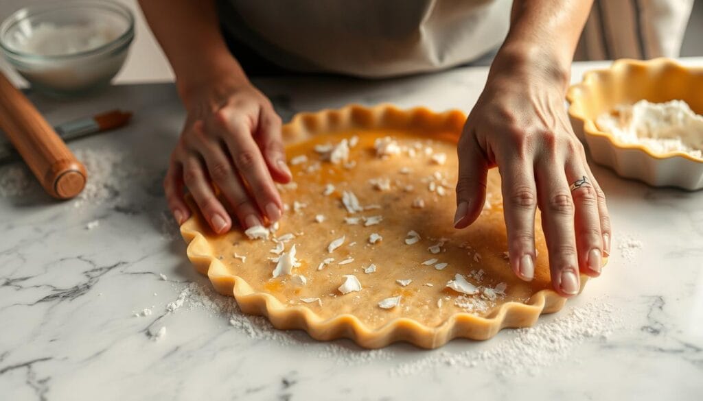 Coconut Custard Pie Crust Preparation