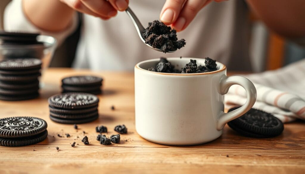 Easy Oreo Mug Cake Preparation